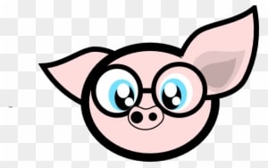 Pig With Glasses Clip Art - Animated Pig With Glasses - Transparent PNG Free Download