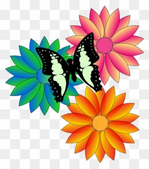 Free Butterfly And Flowers - Animated Flowers And Butterflies - Transparent PNG Free Download