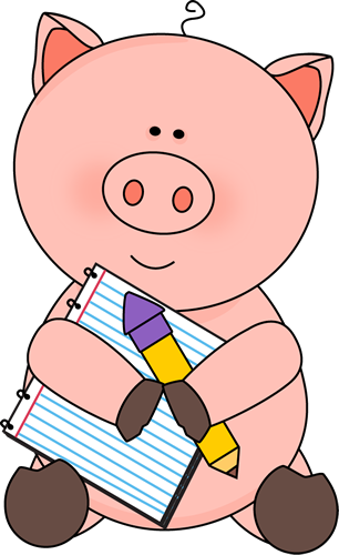 Pig With Notepad And Pencil - Animal With Pencil Clipart - Transparent PNG Free Download