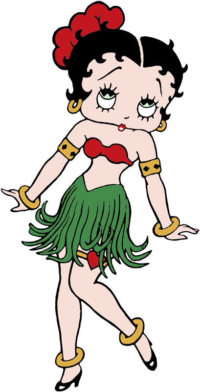 Pudgy Betty Boop Wearing Hawaiian Grass Skirt - Happy Saint Patrick's Day Animation - Transparent PNG Free Download