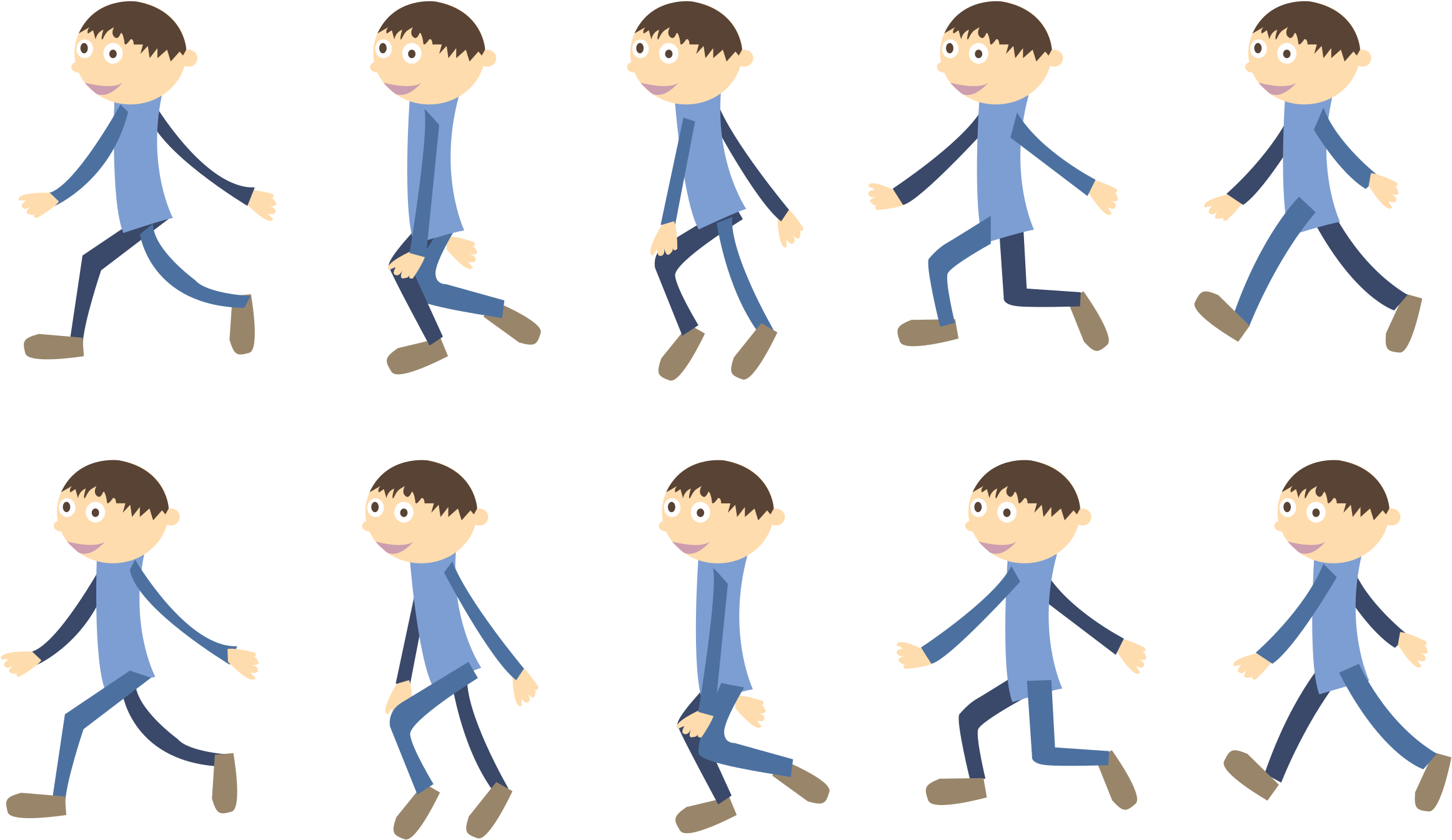 Big Image - Walk Cycle Animation Png - Transparent PNG Free Download