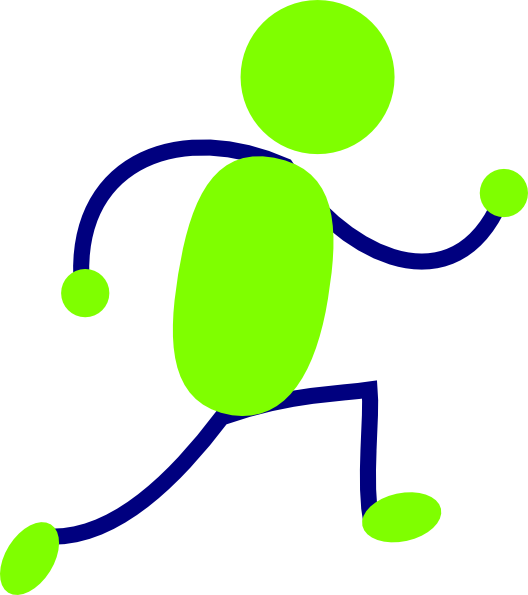 Green And Blue Running Man Clip Art - Running Clipart Animation - Transparent PNG Free Download