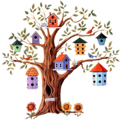 Birdhouses-oaktree - Good Morning Animated Gif - Transparent PNG Free Download