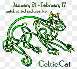 Celtic Clipart Astrology - Celtic Animal Zodiac Cat - Transparent PNG Free Download