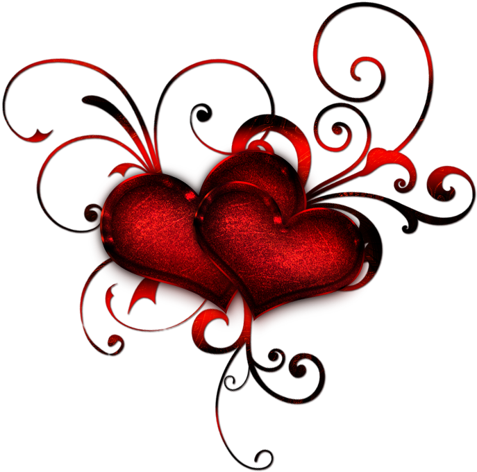 Red Hearts With Curls By Lyotta On Clipart Library - Do You Love Me Animated - Transparent PNG Free Download