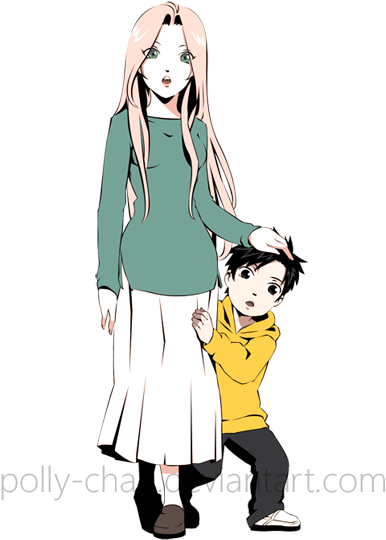 Sakura With Child 2 By Polly-chan - Anime - Transparent PNG Free Download