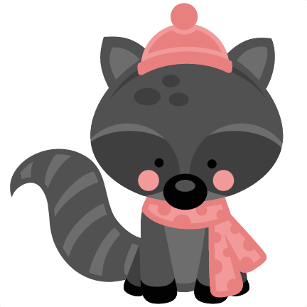 Girl Winter Raccoon Svg Scrapbook Cut File Cute Clipart - Cute Winter Animal Clipart - Transparent PNG Free Download