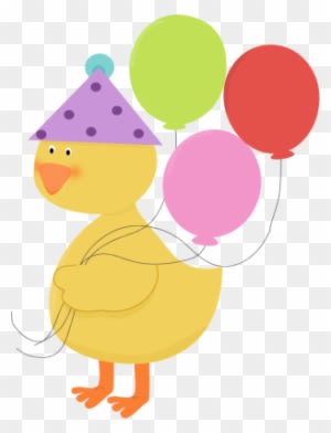 Cute - Duck - Clipart - Animal Holding Balloon Clipart - Transparent PNG Free Download
