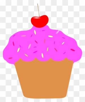 Pink Cherry Cupcake Clip Art At Vector Clip Art Online - Animation Cupcakes - Transparent PNG Free Download