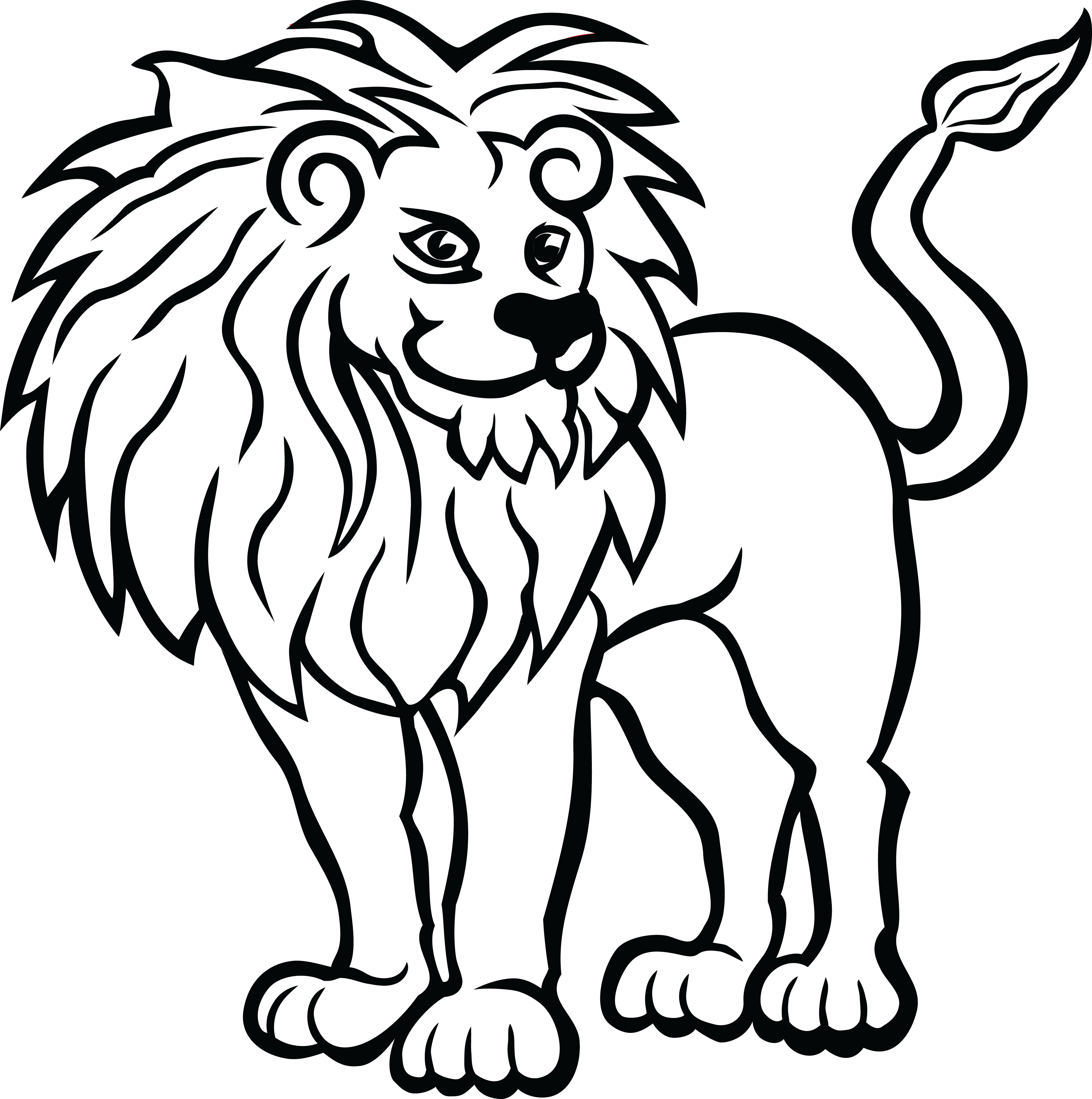 Free Clipart Of A Lion - Zoo Animals Coloring Pages - Transparent PNG Free Download
