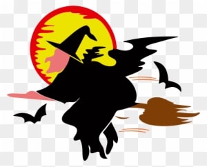 Harvest Moon Clipart Haloween - Witch Animated - Transparent PNG Free Download