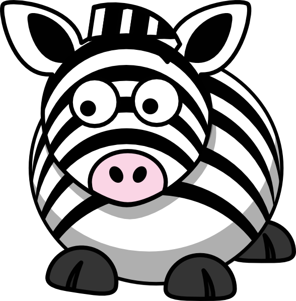Zebra Left Clip Art - Fat Cartoon Animals - Transparent PNG Free Download