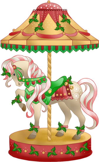 Christmas Carousel Horse Clip Art - Carousel Animated Transparent Background - Transparent PNG Free Download