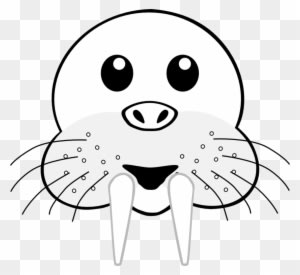 Walrus Clipart Outline - Face Of Animal Clipart Black And White - Transparent PNG Free Download