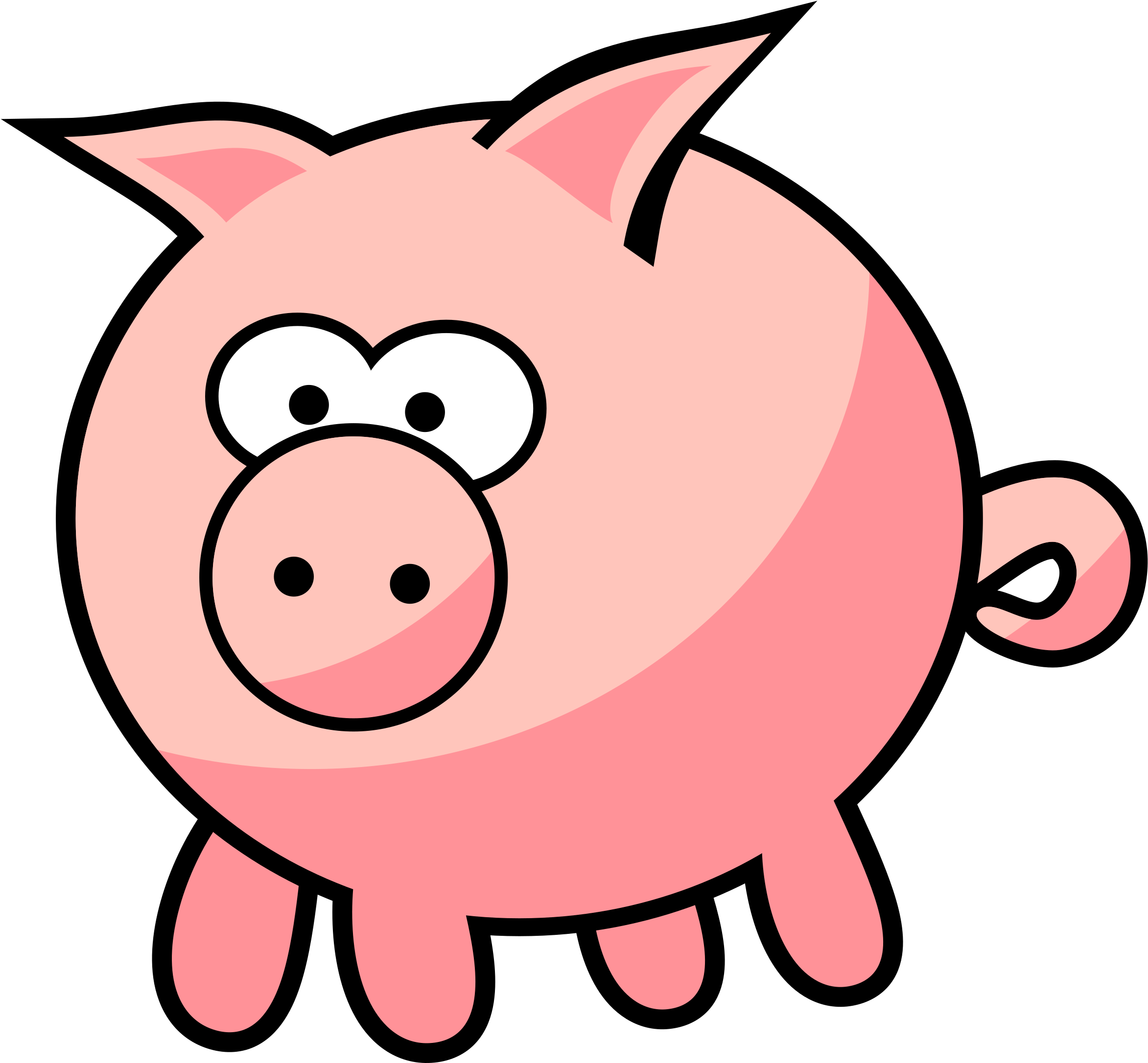 Clipart Of Cartoon Pigs Pig - Animal Clipart - Transparent PNG Free Download