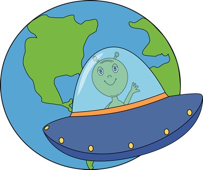 Alien Flying Ufo To Earth - Alien On Earth Animated - Transparent PNG Free Download