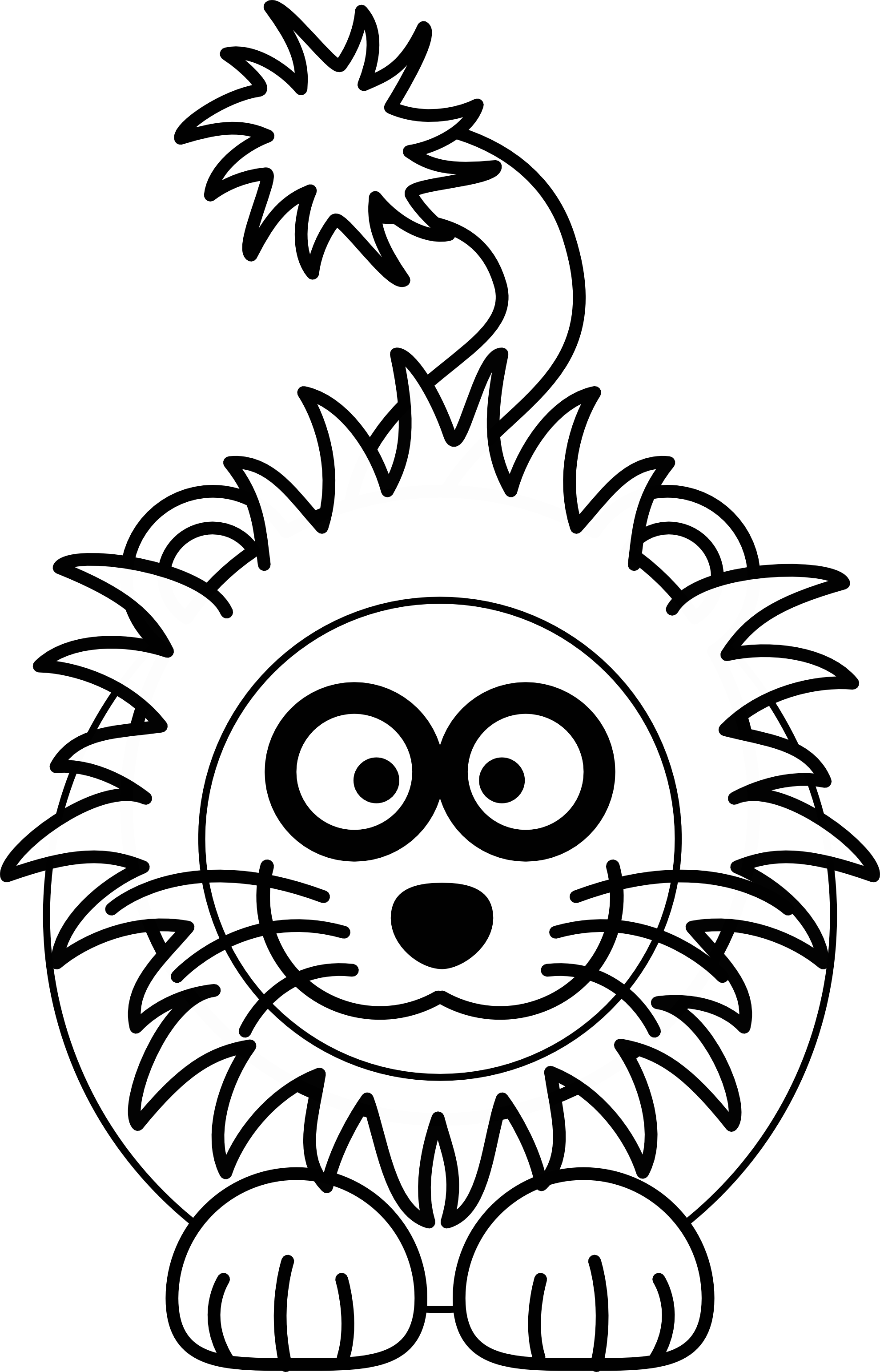 Lion Outline Animal Free Black White Clipart Images - Black And White Pictures Of Animated Lions - Transparent PNG Free Download