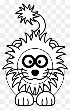 Lion Outline Animal Free Black White Clipart Images - Black And White Pictures Of Animated Lions - Transparent PNG Free Download