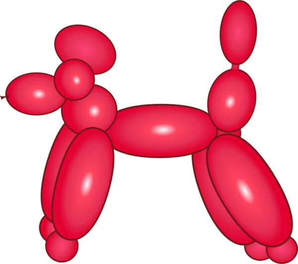 Balloon Dog Cliparts - A&t Designs Dog Balloon Animal 3" Sew - Transparent PNG Free Download
