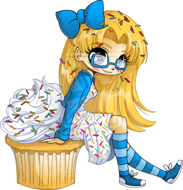 Very Vanilla Cupcake Girl - Anime Cupcake Girl Png - Transparent PNG Free Download