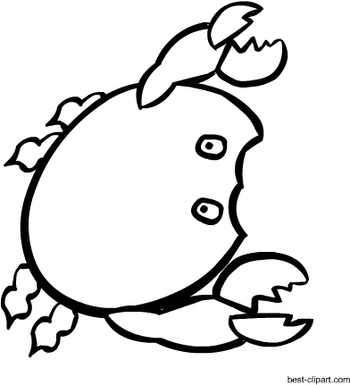 Cute Black And White Crab Clip Art - Ocean Animals Coloring Pages - Transparent PNG Free Download
