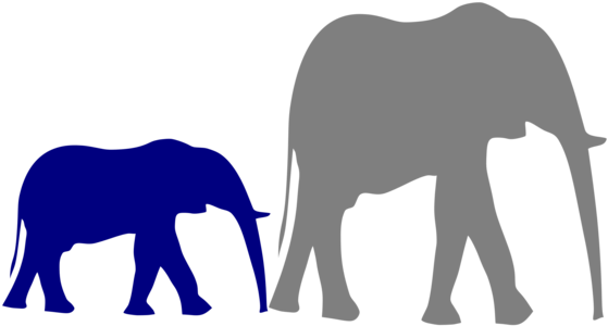 Mother And Baby Elephant Clip Art Vector Clip Art Online - African Animal Basic Silhouettes - Transparent PNG Free Download