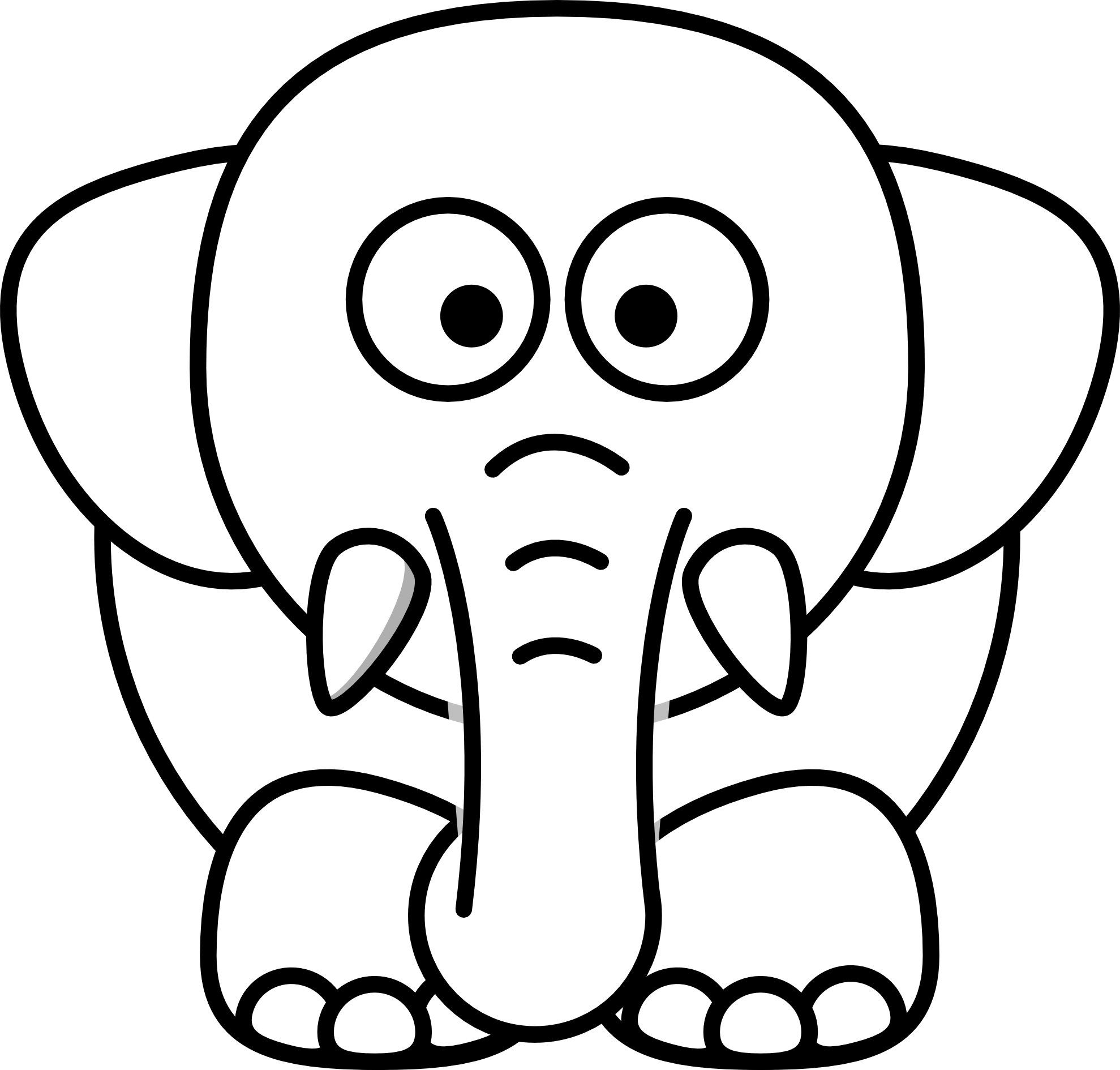 Clipartist Net Clip Art Lemmling Cartoon Elephant Black - Black And White Clipart Animals - Transparent PNG Free Download