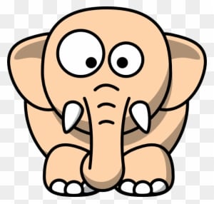 Baby Elephant Yellow Clip Art - Black And White Clipart Animals - Transparent PNG Free Download