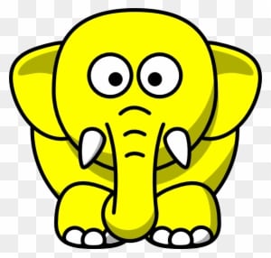 Yellow Elephant Clip Art - Black And White Clipart Animals - Transparent PNG Free Download
