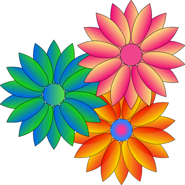 Coloured Daisies Clip Art - Animated Flowers Clip Art - Transparent PNG Free Download