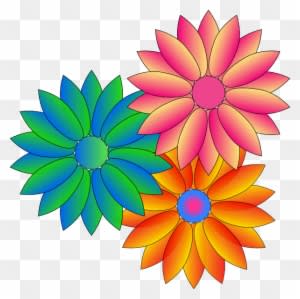 Coloured Daisies Clip Art - Animated Flowers Clip Art - Transparent PNG Free Download
