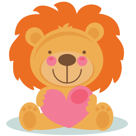 Cute Valentine Lion Scrapbook Cuts Svg Cutting Files - Cute Valentines Day Cartoon Animals - Transparent PNG Free Download