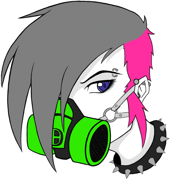 Gas Mask Girl By Wraithdragon - Gas Mask Anime Drawing - Transparent PNG Free Download