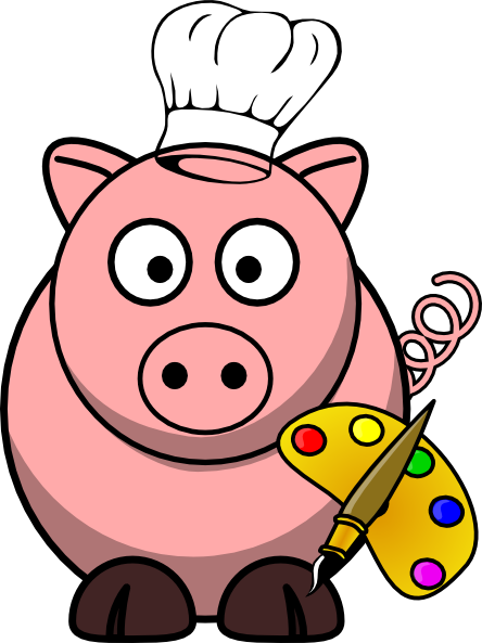 Pig With Palette Clip Art At Clker - Clipart Of Cartoon Animals - Transparent PNG Free Download