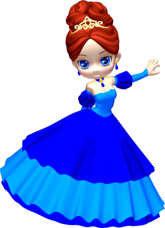 Princess In Blue Poser Png Clipart By Clipartcotttage - Princess Animated Clip Art - Transparent PNG Free Download