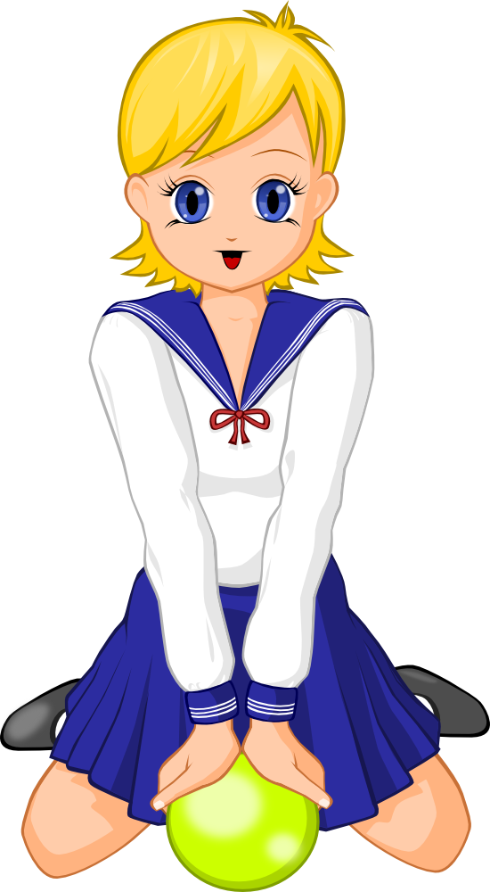 Schoolgirl With Green Ball Clip Art At Clker - Schoolgirl Anime Png - Transparent PNG Free Download