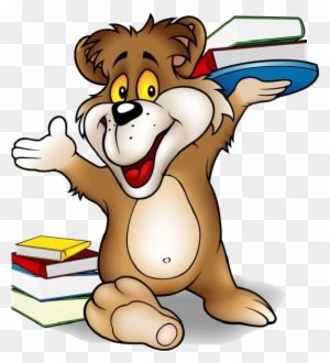 Animals School Cliparts - Animal Reading Cartoon Png - Transparent PNG Free Download
