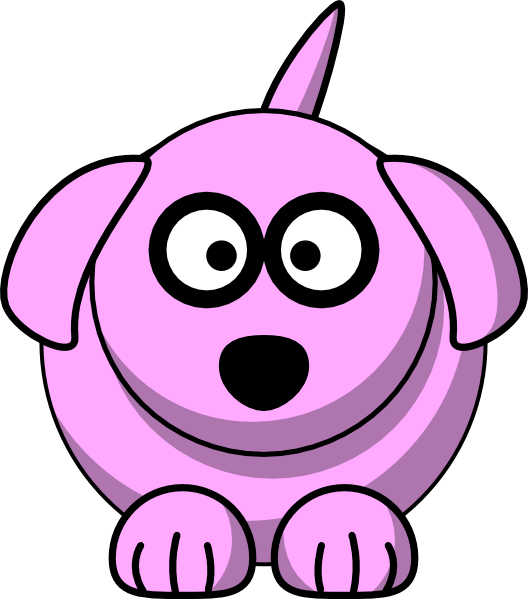 Pink Cartoon Dog Clip Art At Clker Com Vector Clip - Cartoon Animals Black And White - Transparent PNG Free Download