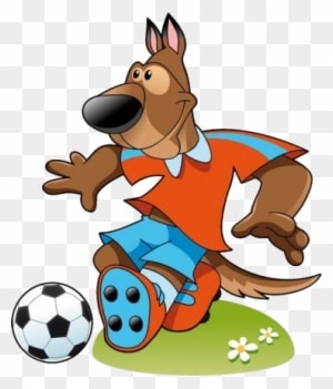 Cartoon Dog Kicking Football - Cartoon Animal Sport - Transparent PNG Free Download