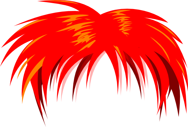 Anime Hair Red Clip Art At Clker - Anime Boy Hair Png - Transparent PNG Free Download