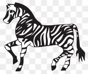 Free Clipart Of A Black And White Walking Zebra - Black And White Clipart Of Animals Walking - Transparent PNG Free Download
