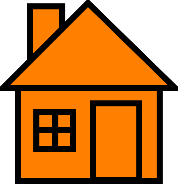 Home Clipart Orange - Black And White Animated Picture Of House - Transparent PNG Free Download