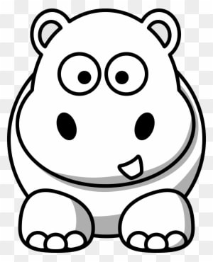 Hippo Clip Art Black And White - Clipart Animals Black And White - Transparent PNG Free Download