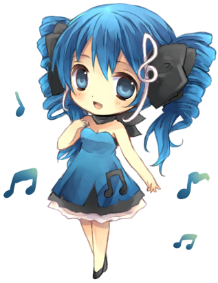 Anime Girl With Light Blue Hair And A Knife - Blue Haired Anime Chibi - Transparent PNG Free Download