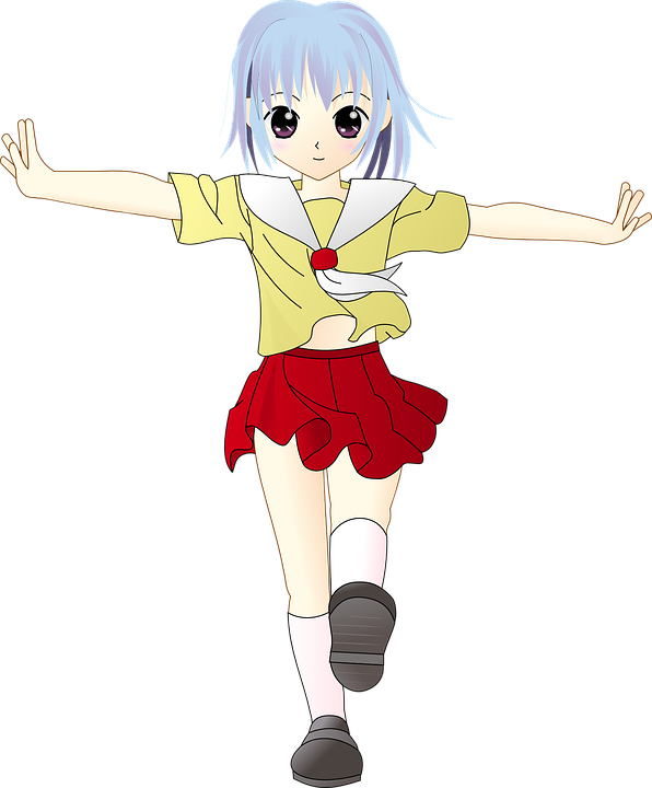 Manga Females Cliparts 13, - Anime Girl Png Gif - Transparent PNG Free Download
