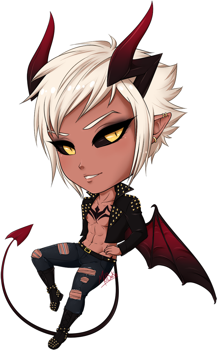 #art #chibi #demon #artwork #anime #oc #incubus #animeboy - Incubus Demon Anime Art - Transparent PNG Free Download