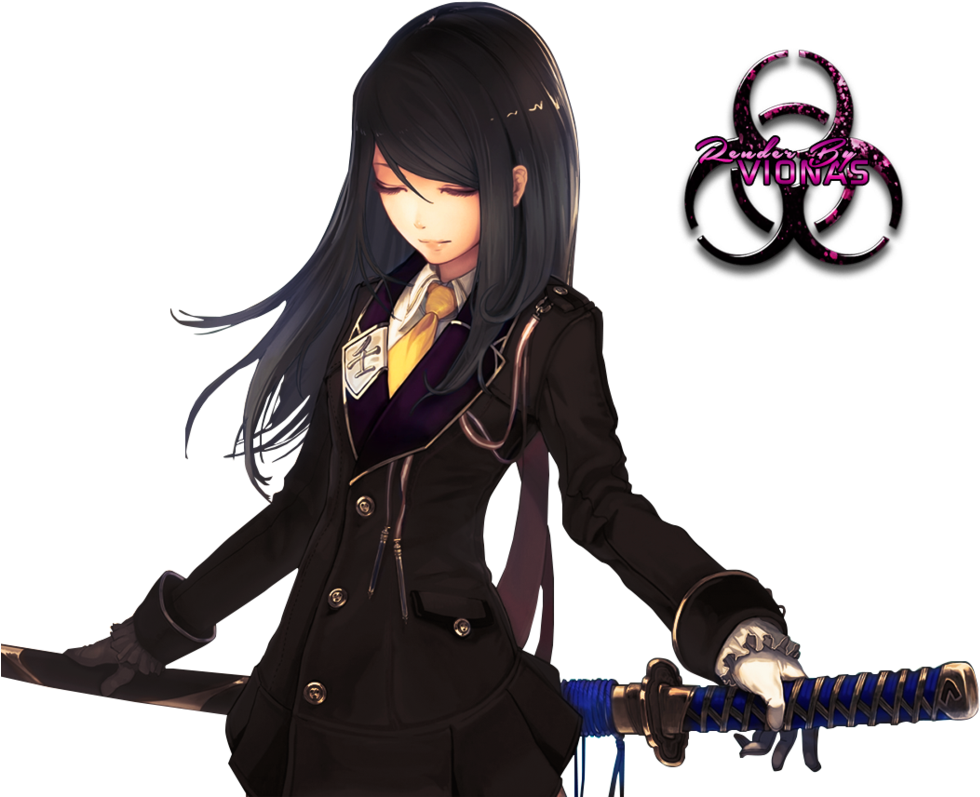 Anime Demon Girl With Sword For Kids - Anime Female Characters With Swords - Transparent PNG Free Download