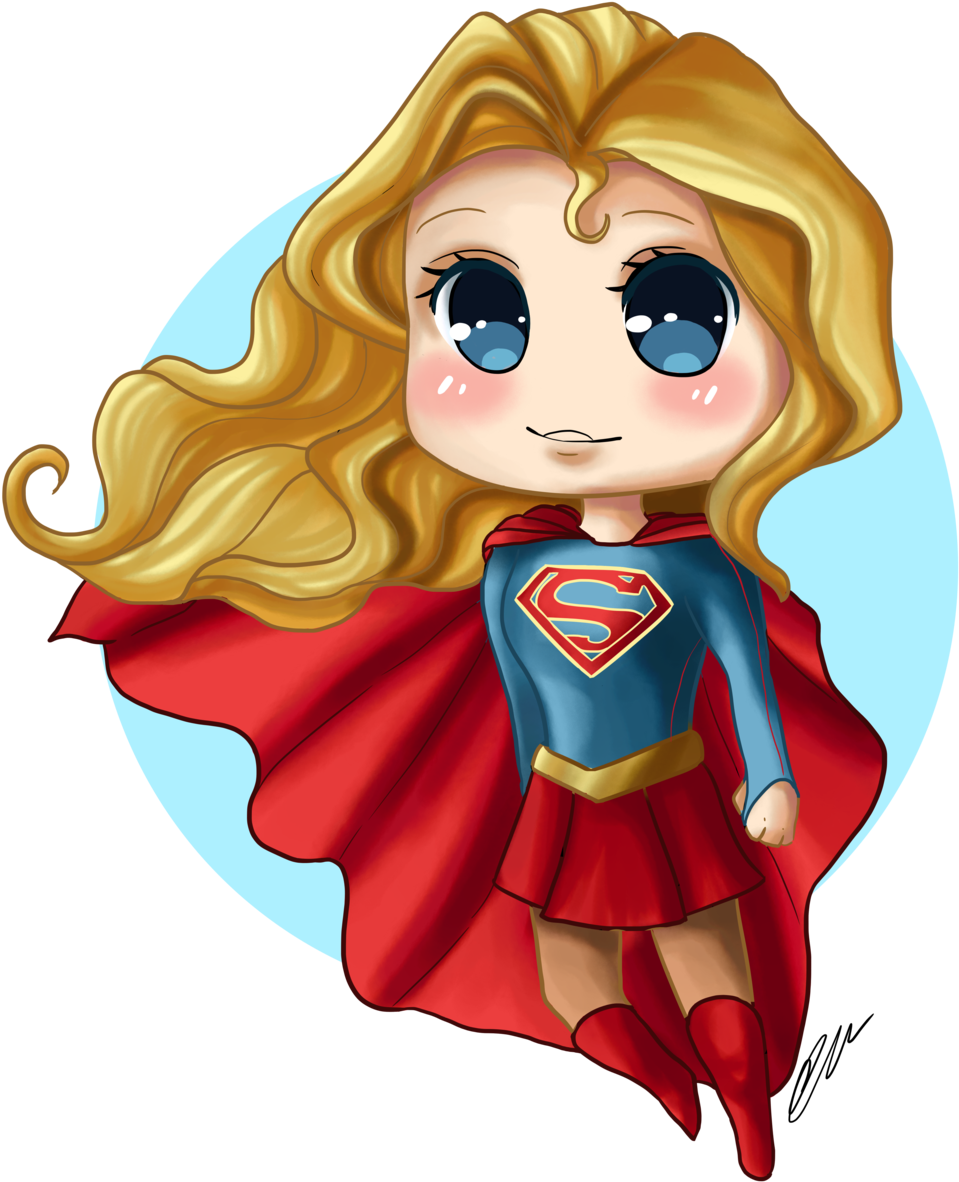 Supergirl Chibi By Artbox99 - Super Girl Animated Png - Transparent PNG Free Download