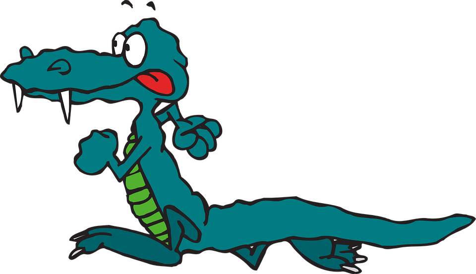Alligator Clipart Scared - Running Animal Clip Art - Transparent PNG Free Download