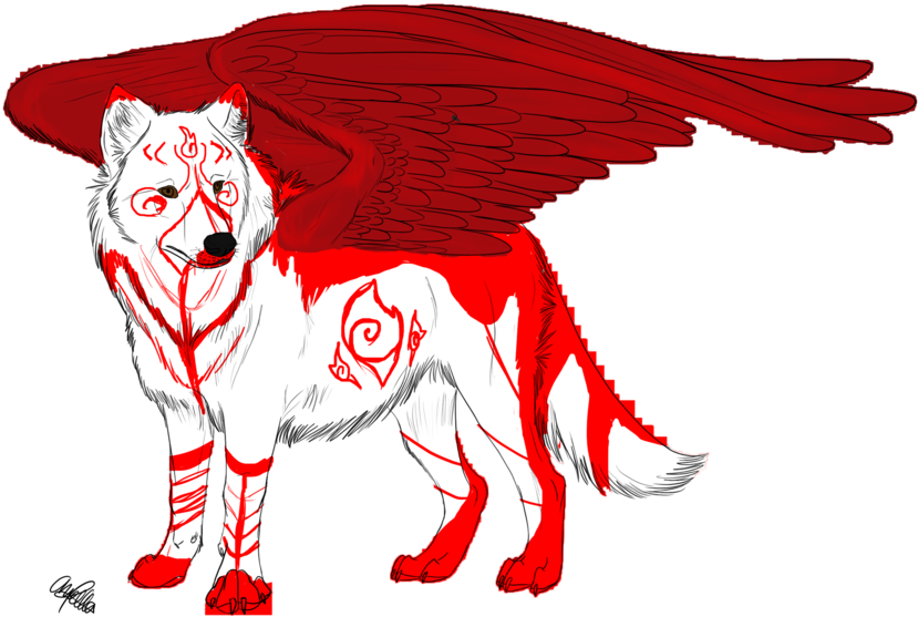White Wolf Clipart Red Wolf - White Wolf Anime Red - Transparent PNG Free Download